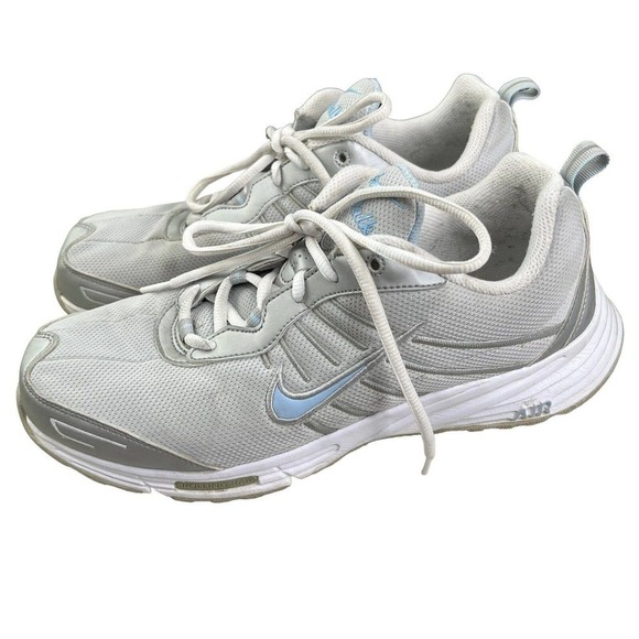 Nike Air Walk Women's Walking Sneakers 10 Silver Blue Rolling Rail #315315-042 - Picture 1 of 12